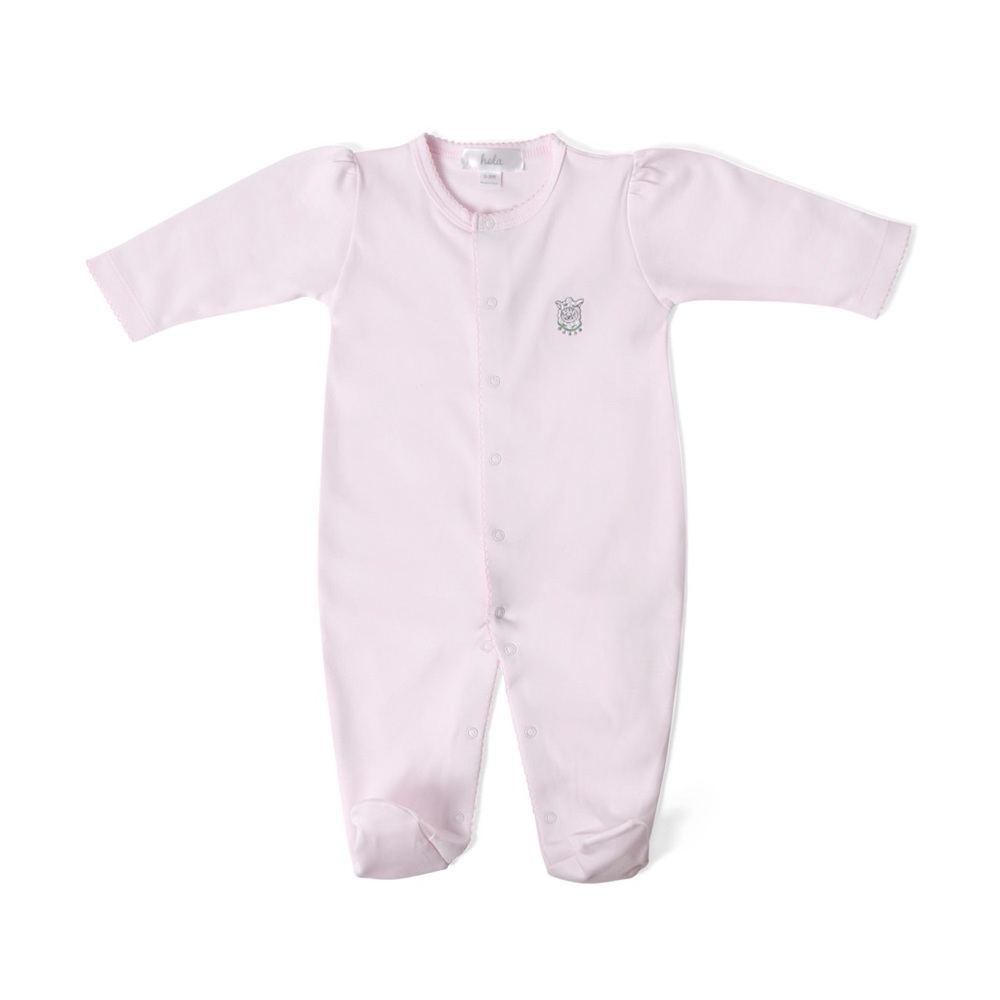 Baby Girls Footie Pima Cotton Footed Sleeper Pajama Playsuit Pink Hola Baby